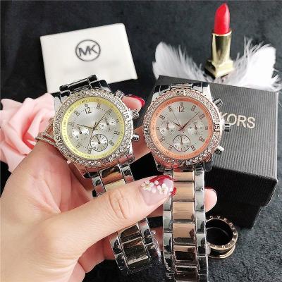 China Fashion Women's Wrist Watch Mk Luxury Hot Brand Stainless Steel Ladies Couples Of Small Three Needle Three Hand Famous Hot Selling Men Small Watches Gifts for sale