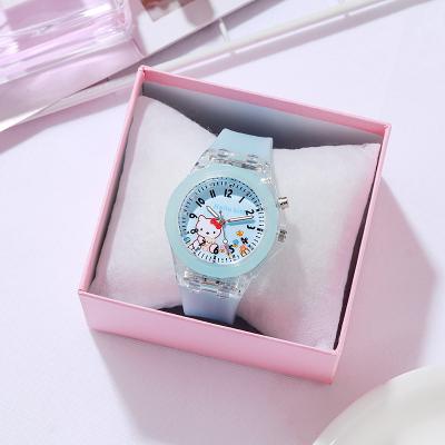 China Bright clever kids love it! ! lovely luminous hellokitty boys girls kids watch silicone watch band kids cartoon for sale