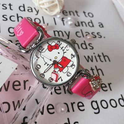 China Hellokitty Diamond Inlaid Dangling Little Three Needle Little Three 2021 New Needle Children Kids Watch For Girls for sale