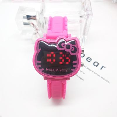 China Cute beautiful hot digital day/date kitty kawai day/date hello children watch LED cartoon watch for kids for sale