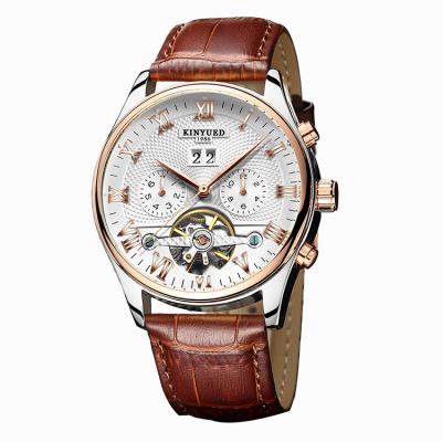 China Best Selling Automatic Leather Band Tourbillon Automatic Date Mechanical Products Watch Luxury Watch For Men 2021 for sale