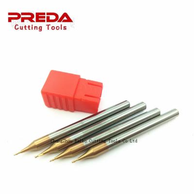 China Slitter Raiko HRC55 Tungsten Coated Carbide 0.1-0.9mm Micro Grit Solid Carbide End Mill Cutters For Steel Aluminum Cutting for sale