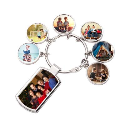 China Blank 7 Metal Photo Sublimation Metal Key Chain For Family for sale