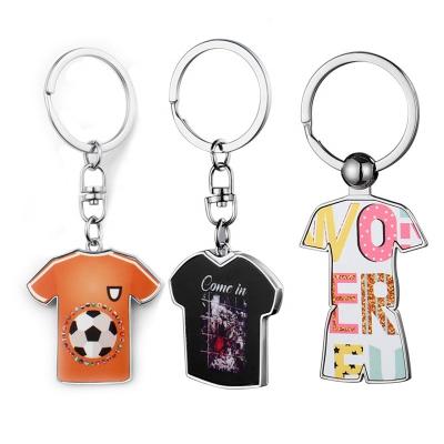 China 2022 metal sublimation blank clothes form die casting metal key chain for printing for sale