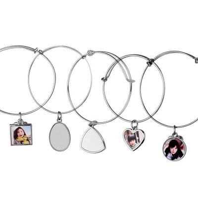 China Romantic Silver Blank Sublimation Jewelry Bracelet Pictures For Women And Girls for sale