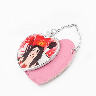 China Personalized Portable Blank Makeup Mirror With Case For Sublimation for sale