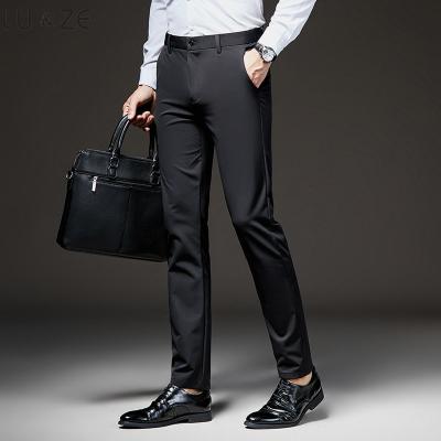 China Anti-wrinkle 2023 Wholesale Men's Stretch Dress Pants Breathable Comfortable Slim Fit Pencil Trousers Work Office Formal Business Suit Pants for sale