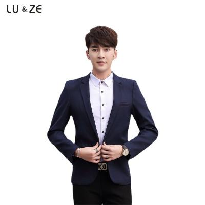 China Anti-wrinkle Customized Wholesale Korean Formal Work Business Wedding Blazers Coat Suit Slim Fit Casual Single One Button Blazer For Men for sale