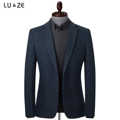 China Anti-wrinkle Wholesale Light Luxury Daily Formal Blazer Single Breasted with Two Button Slim Solid Color Business Suit Designs Blazer For Men for sale