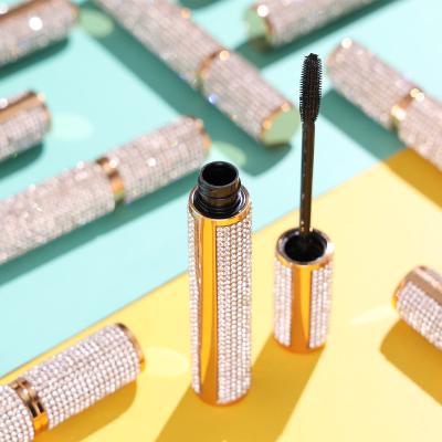 China Makeup Water Resistant Private Label Mascara Diamond Tube Lengthening Fiber Black Liquid Mascara 4D Custom Logo for sale