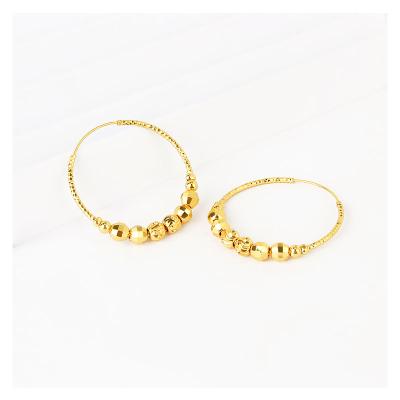 China CLASSIC earrings 2021 newest trend fashion 24K gold plated earrings woman gold circle beaded earrings for sale