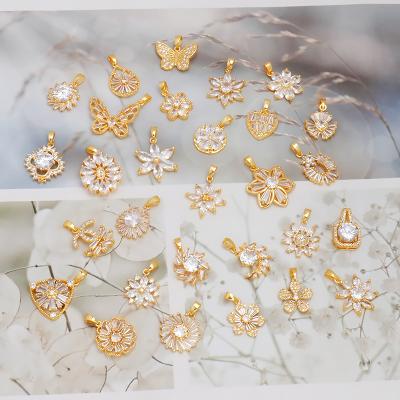 China Fashion Gold Necklace Jewelry Pendants Plated Custom Diamond 18K Zircon Filled Fashion For Women High Quality 14K Butterfly 24K Pendant for sale