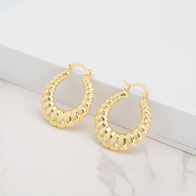 China JXX Environmental Friendly Round Wrinkle Design Earrings For Ladies Earing Girls 18K Gold Jewelry Circle Earrings Wholesaler 2021 for sale