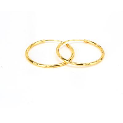 China Hiphop Jinxiuxing Carat Huggie 24k Gold Plated Earring Hoops Fashion Gold Filled Solid Earring Women for sale