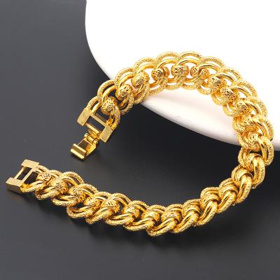 China FASHIONABLE Designs Gold Bangle Bracelet Jewelry 24K Luxury Gold Plated Bangle Gold Bracelet Men for sale