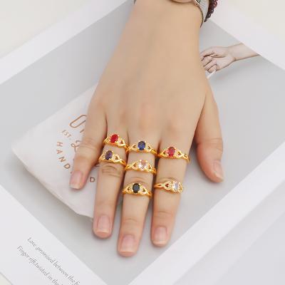 China JXX CLASSIC latest butterfly ring brass gold plated cheap ring 24K fashion multicolor ring for sale