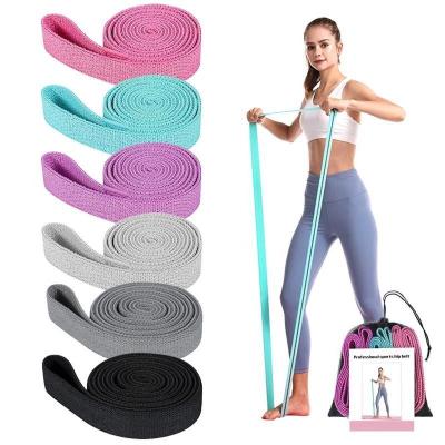 China POLYESTER Cotton + Steel Loop Long Fabric Resistance Bands Set Women, 3PCS Heavy Duty Elastic Stretch Bands With 3 Resistance Levels, Pull Up Workout Loop Bands for sale