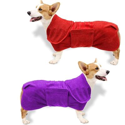 China Viable Dog Drying Coat, Quick Dry Dog Bag, Super Absorbent Quick Dry Dog Cat Bath Robe Towel Microfiber Towel Dog Bathrobe for sale