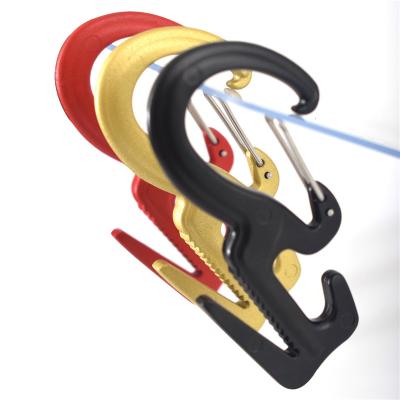 China Heavy Industry Lock Hook Tightening Mechanism Clip Figure 9 Alloy Rig Durable Small Knot Carabiner Accessories Free Camping With Rope for sale