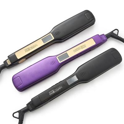 China Wholesale High Quality Car Hair Straightener Hot Selling Flat Iron 450 Degree Titanium Engraved Logo Light With LED Light for sale