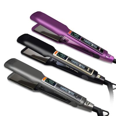 China Professional Titanium Touch Screen Hair Iron Straightener With Led Flat Irons Wholesale Private Label Customize Hair Straightener for sale