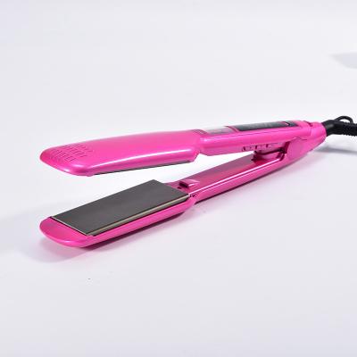 China Top Quality Touch Screen 2 In 1 Hair Straightener Custom Titanium Flat Irons LCD Display With Lock Design for sale