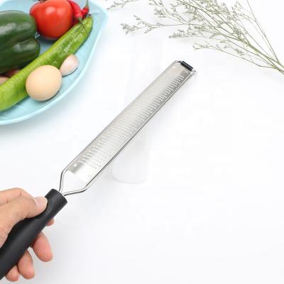 China Sustainable Universal Stainless Steel Cheese Zester Grater With Black Handle for sale