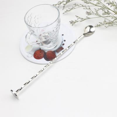 China Stainless Steel Long Handle Teaspoon Disposable Cocktail Mixing Stirrer Stirring Spoon for sale