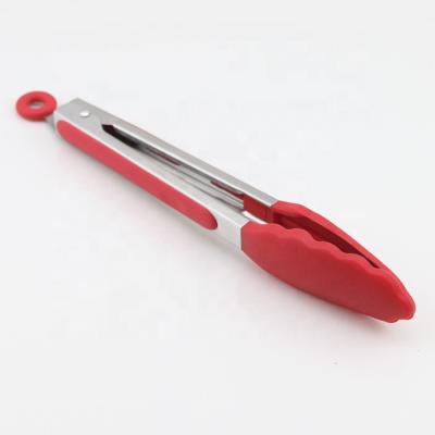 China Viable Red Silicone Food Tongs Kitchen Tools for sale