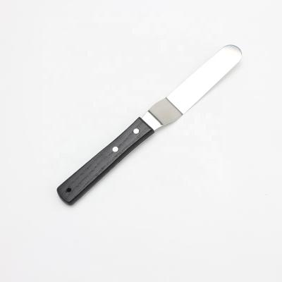 China Disposable Stainless Steel Spatula Cake Spatula With Wooden Handle for sale