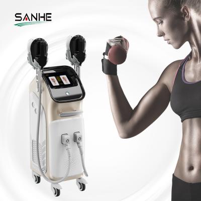 China 2021 New Arrival Weight Loss Body EMS Muscle Stimulator 4 Handles Work Together Body Sculpting Slimming Machine for sale