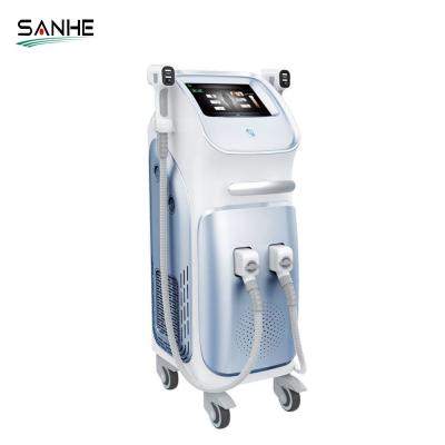 China Hair Removal CE Approved Double Handle Germany Alma Soprano Ice Titanium Alex 755 808 1064 Laser Hair Removal 2000W+1200W 808nm Diode Lasers for sale