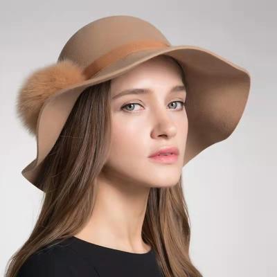 China Lady Fashion Wool Fedoras Elegant And Popular Fashion Hat British Style Girls Vintage Hats Custom Made for sale