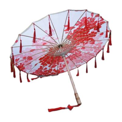 China Art Decor Chinese Style Tassel Craft Umbrella Oiled Umbrella Dance Photography Props Paper Umbrella for sale