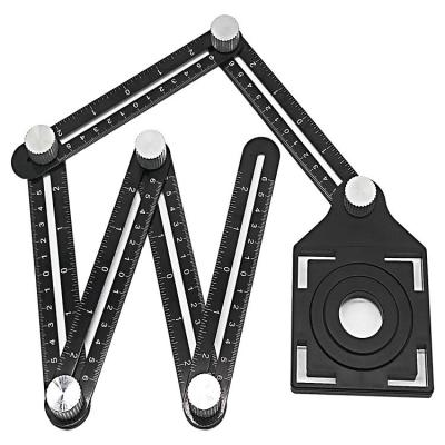 China Measuering 6 Sides Multi Angle Ruler Aluminum Measuring Tool Universal Aperture Measuring Marker for sale