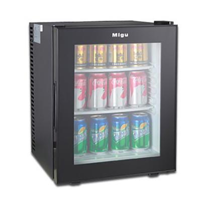 China Mini 35L 40L Hotel Door Beverage Wine Display Transparent Single Glass Refrigerator for sale