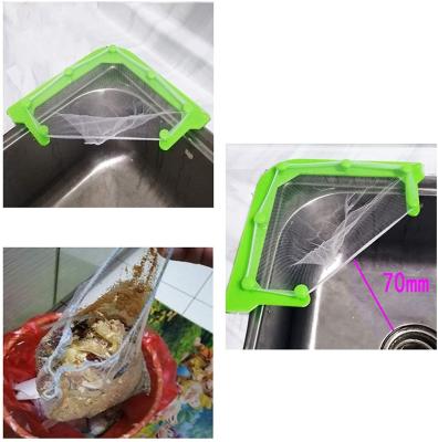 China Without Hanging Faucet Kitchen Sink Strainer Basket Triangle Sink Filter Net Corner Strainer Mesh for sale