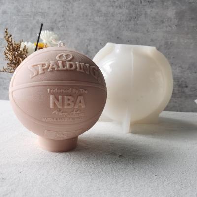 China Viable Gift DIY Handmade Epoxy Resin Making Large Size NBA Simulation Basketball 3D Mold Spalding Basketball Shape Silicone Mold for sale