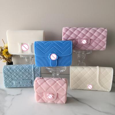 China New Design DIY Disposable Handmade Gift Girls Clips Logo Bag Soap Silicone Mold Fashion Woman Handbag Candle Mold for sale