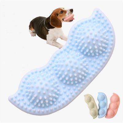 China Dog Teeth Toys Puppy Pea Shaped Training Bite Resistant Chew Teeth Stocked Molar Cleaning Toy for sale