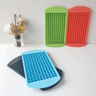 China Stocked Will Chill Your 160 Grid Silicone Ice Cube Tray Mini Beverage Faster Mold Square Ice Maker Cube for sale