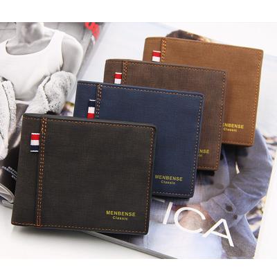 China Hot Selling Waterproof PU Leather Leather Wallet Mens Simple Casual Short Clutch Male Wallet Small Purse Customized for sale