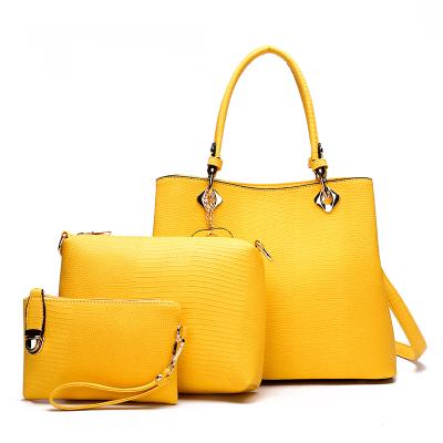 China New Fashion PU Leather Set Bags Handbags New Fashion Luxury Diary Clips Bags For Women Fashion Tote Bag 3 in 1 for sale