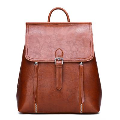 China High quality PU leather women backpack bagpack PU leather ladies travel backpack casual school bag for girls for sale