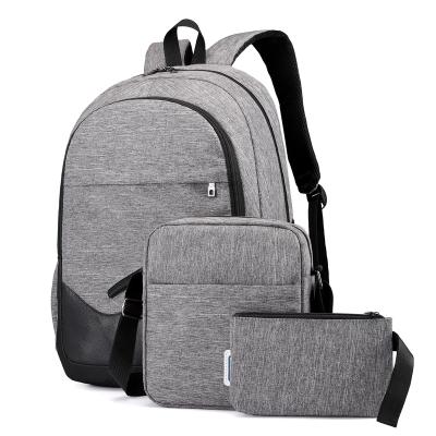 China Waterproof/Anti-theft/USB Daypack Laptop Bag Shoulder University Polyester Travel Business School Bags Student Bookbags 3 Piece Backpack Set for sale