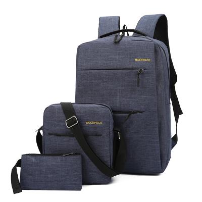 China New Arrival 3 Pcs Waterproof/Anti-theft/USB Outdoor Bag China Suppliers Travel 3 Pcs Set High School Students Laptop USB Backpack Set for sale