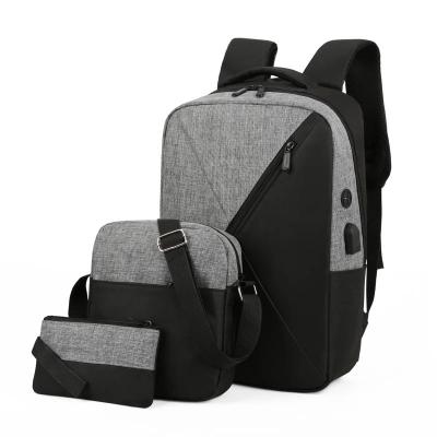 China With USB New Style Men Laptop Backpack Set Large Capacity Business Travel Computer Backpack for sale