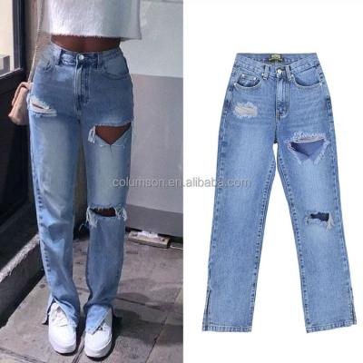 China Breathable Ready Made Ripped Slim Women Jeans 2022 Spring And Summer New High Waist Elastic Pants Pencil Pants For Ladies for sale