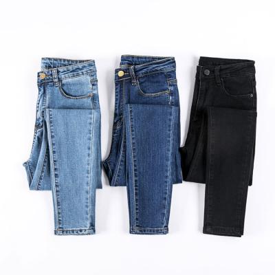 China Wholesale Hot Selling Breathable Small Foot Women Dark Blue Ladies Jean Women Skinny Denim Jeans Slim Pants for sale