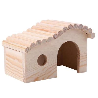 China Breathable Cute Small House For Hamster Solid Indoor Pet House Pet Fashion Hamster Wooden Cage for sale